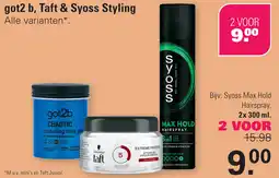 De Online Drogist Got2 b, Taft & Syoss Styling aanbieding