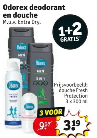 Kruidvat Odorex deodorant en douche aanbieding
