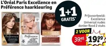Kruidvat L'Oréal Paris Excellence en Préférence haarkleuring aanbieding