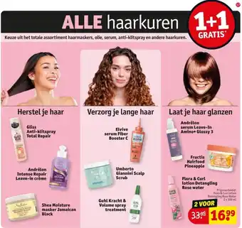 Kruidvat Keuze uit het totale assortiment haarmaskers, olie, serum, anti-klitspray en andere haarkuren. aanbieding