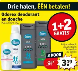 Kruidvat Odorex deodorant en douche aanbieding