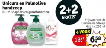 Kruidvat Unicura en Palmolive handzeep aanbieding