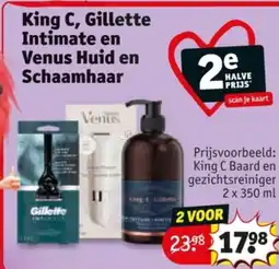 Kruidvat King C, Gillette Intimate en Venus Huid en Schaamhaar aanbieding
