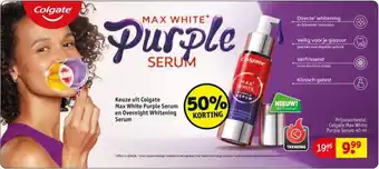 Kruidvat Keuze uit Colgate Max White Purple Serum en Overnight Whitening Serum aanbieding
