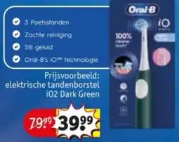 Kruidvat Oral-B elektrische tandenborstel i02 Dark Green aanbieding
