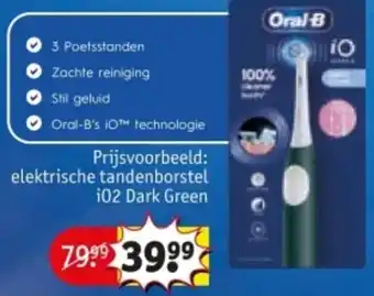 Kruidvat Oral-B elektrische tandenborstel i02 Dark Green aanbieding