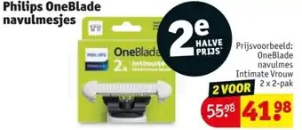 Kruidvat Philips OneBlade navulmesjes aanbieding