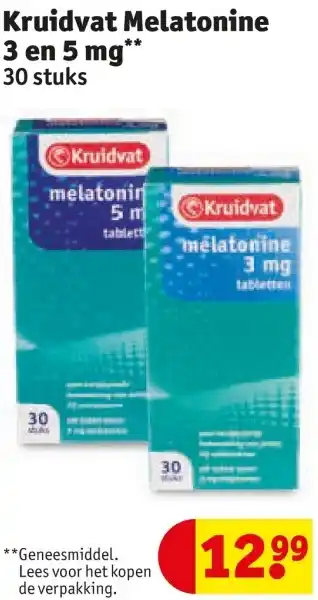 Kruidvat Kruidvat Melatonine 3 en 5 mg aanbieding