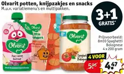 Kruidvat Olvarit potten, knijpzakjes en snacks aanbieding