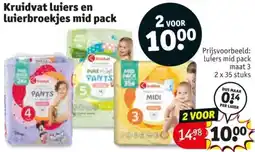 Kruidvat Kruidvat luiers en luierbroekjes mid pack aanbieding