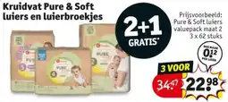 Kruidvat Kruidvat Pure & Soft luiers en luierbroekjes aanbieding