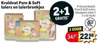 Kruidvat Kruidvat Pure & Soft luiers en luierbroekjes aanbieding