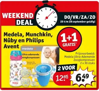 Kruidvat Medela, Munchkin, Nûby en Philips Avent aanbieding