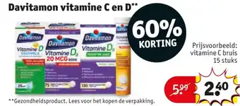 Kruidvat Davitamon vitamine C en D aanbieding