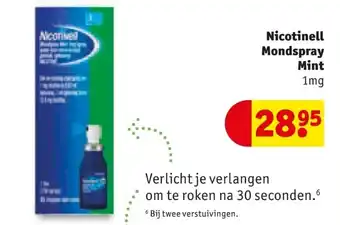 Kruidvat Nicotinell Mondspray Mint aanbieding