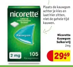 Kruidvat Nicorette Kauwgom Suikervrij aanbieding