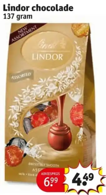 Kruidvat Lindor chocolade aanbieding