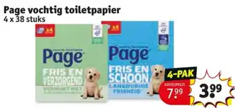 Kruidvat Page vochtig toiletpapier aanbieding