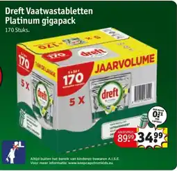 Kruidvat Dreft Vaatwastabletten Platinum gigapack aanbieding