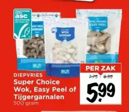 Vomar Voordeelmarkt Diepvries Super Choice Wok, Easy Peel of Tijgergarnalen aanbieding