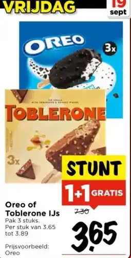 Vomar Voordeelmarkt Oreo of toblerone ijs aanbieding