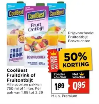 Vomar Voordeelmarkt CoolBest Fruitdrink of Fruitontbijt aanbieding