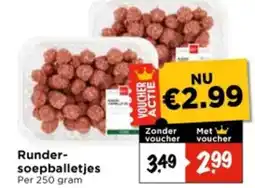 Vomar Voordeelmarkt Runder- soepballetjes aanbieding