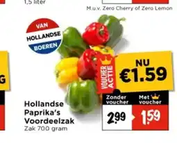 Vomar Voordeelmarkt Hollandse Paprika's Voordeelzak aanbieding