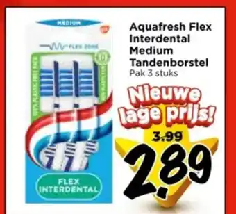 Vomar Voordeelmarkt Aquafresh Flex Interdental Medium Tandenborstel aanbieding