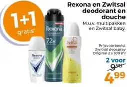 Trekpleister Rexona en Zwitsal deodorant en douche aanbieding