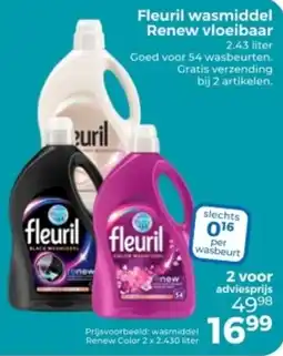 Trekpleister Fleuril wasmiddel Renew vloeibaar aanbieding