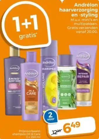 Trekpleister Andrélon haarverzorging en styling aanbieding