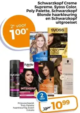Trekpleister Schwarzkopf Creme Supreme, Syoss Color, Poly Palette, Schwarzkopf Blonde haarkleuring en Schwarzkopf uitgroeiset aanbieding