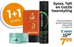 Trekpleister Syoss, Taft en Got2b haarstyling aanbieding