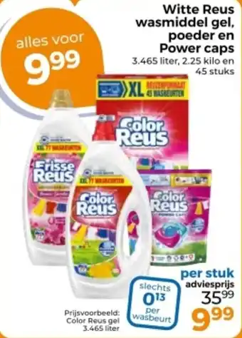 Trekpleister Witte Reus wasmiddel gel, poeder en Power caps aanbieding