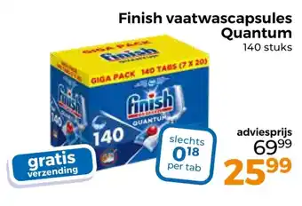 Trekpleister Finish vaatwascapsules Quantum aanbieding