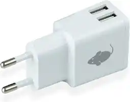 Bol.com Green Mouse Dual USB Oplader - 220 Volt aanbieding