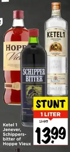 Vomar Voordeelmarkt Ketel 1 Jenever, Schippers- bitter of Hoppe Vieux aanbieding