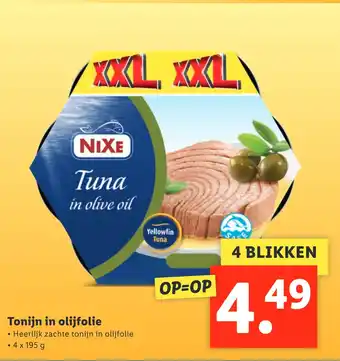 Lidl Tonijn in olijfolie 195g aanbieding