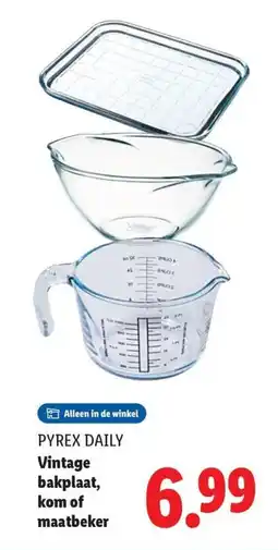 Lidl Pyrex daily Vintage bakplaat, kom of maatbeker aanbieding