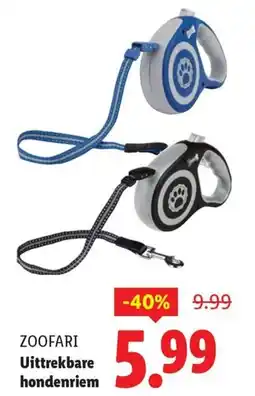 Lidl Zoofari Uittrekbare hondenriem aanbieding