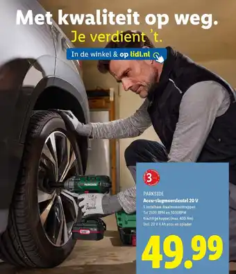 Lidl Parkside Accu slagmoersleutel 20 V aanbieding