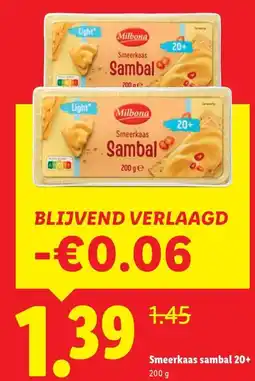 Lidl Smeerkaas sambal 20+ aanbieding