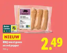 Lidl BBQ worst green en red pepper aanbieding