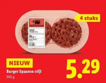 Lidl Burger Spaanse stijl aanbieding