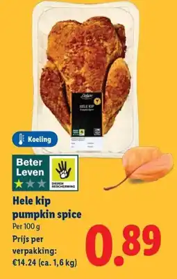 Lidl Hele kip pumpkin spice aanbieding