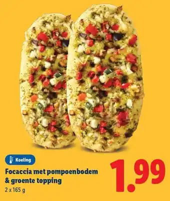 Lidl Focaccia met pompoenbodem & groente topping aanbieding