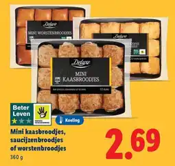 Lidl Mini kaasbroodjes, saucijzenbroodjes of worstenbroodjes aanbieding