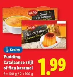 Lidl Pudding Catalaanse stijl of flan karamel aanbieding