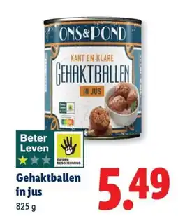 Lidl Gehaktballen in jus aanbieding
